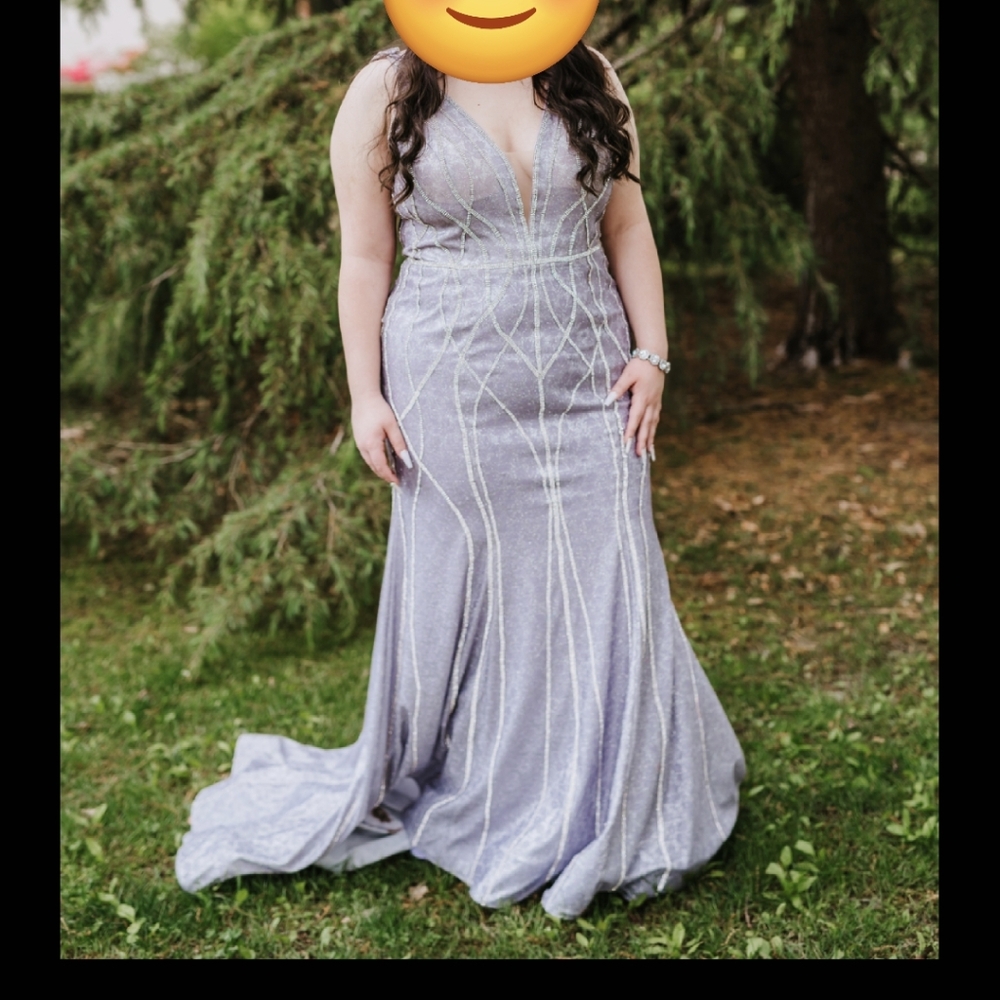 Elegant Silver Evening Gown